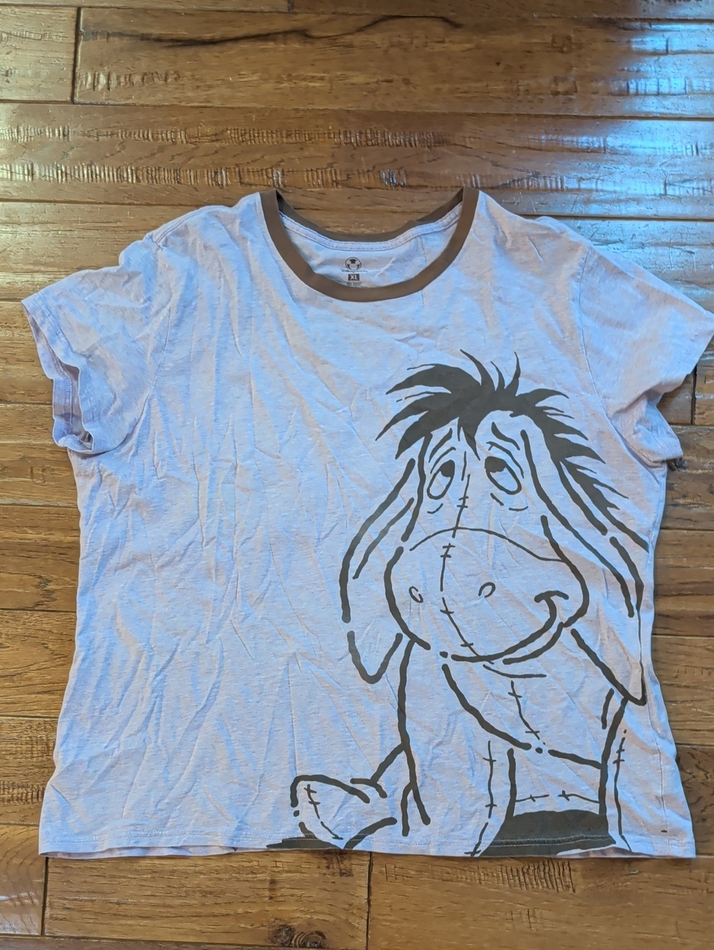 Disney Store Lilac Eeyore Graphic Tee with Brown Trim